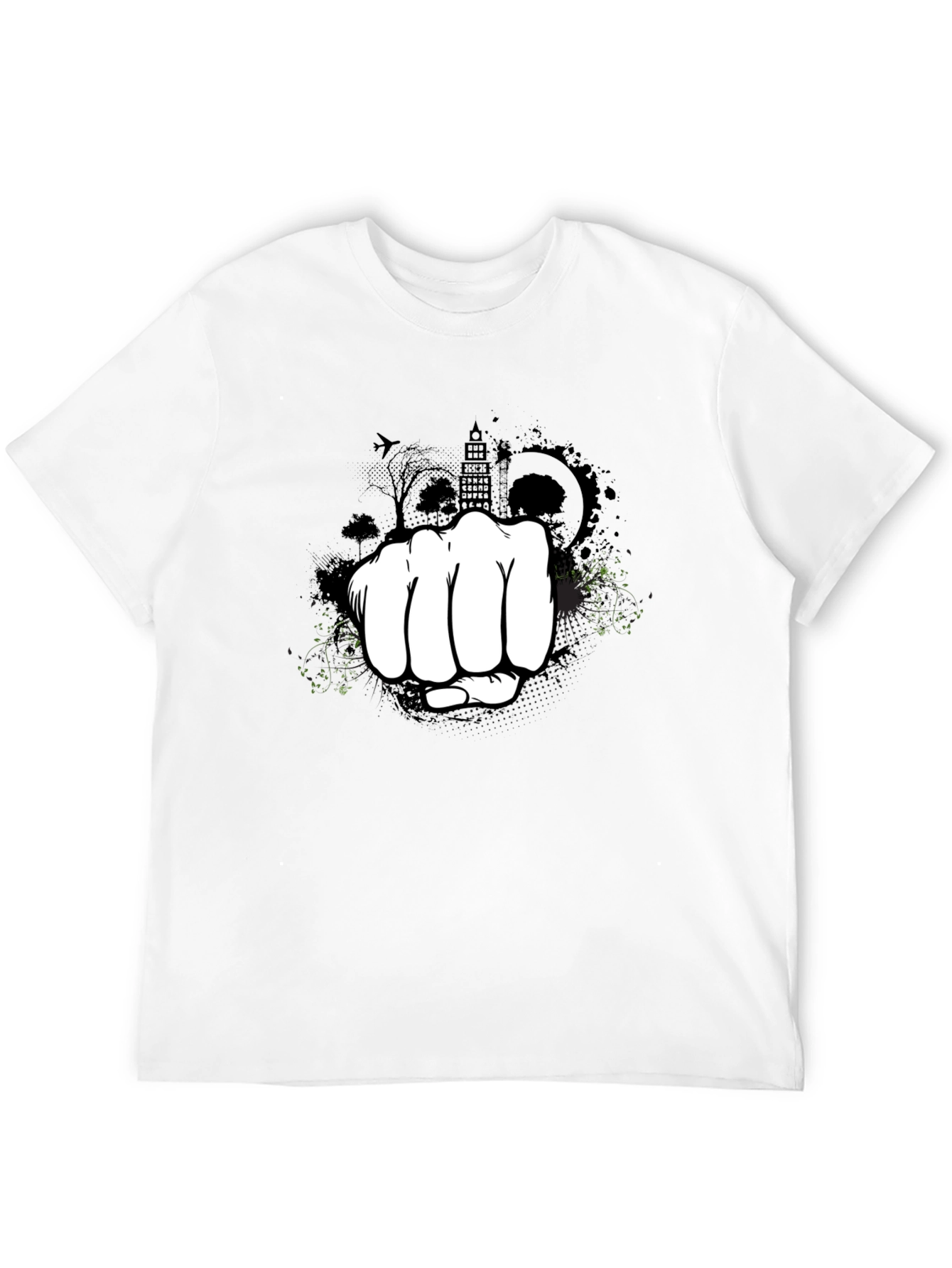 Urban Fist Graphic Tee - Black Cotton Blend Shirt