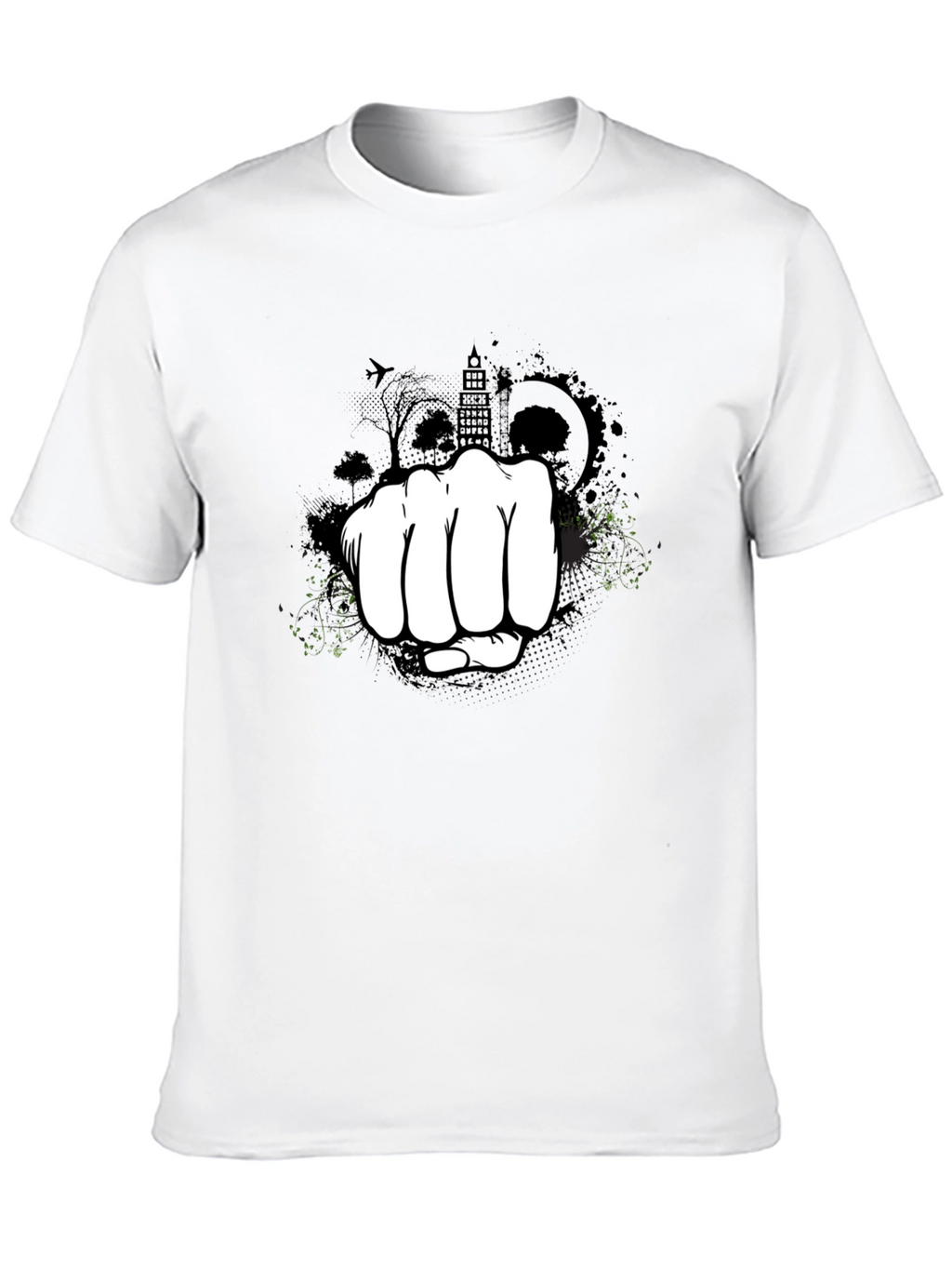 Urban Fist Graphic Tee - Black Cotton Blend Shirt