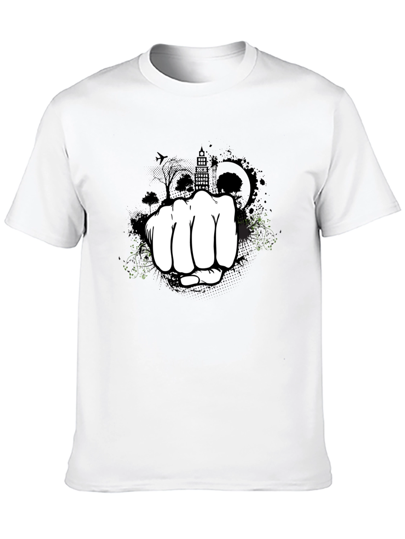 Urban Fist Graphic Tee - Black Cotton Blend Shirt
