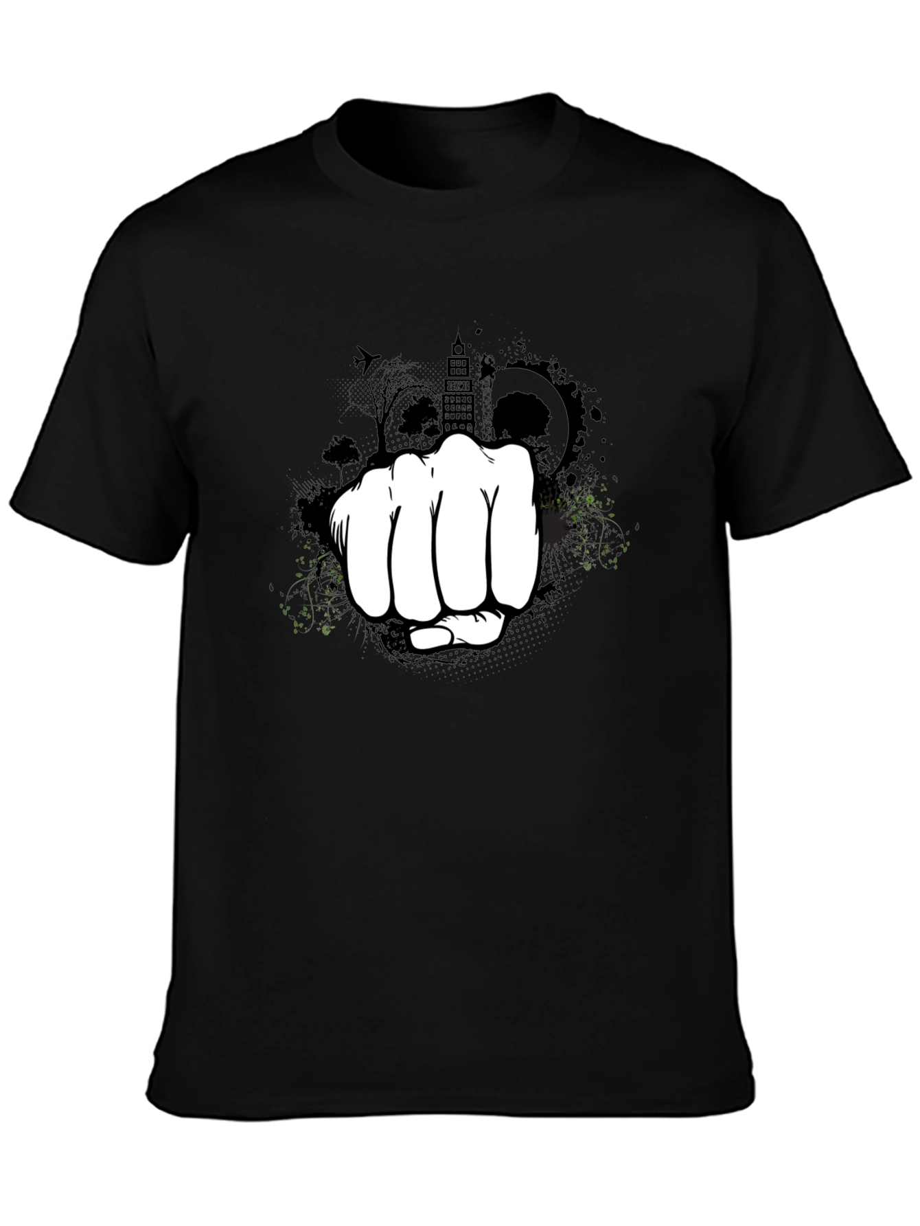 Urban Fist Graphic Tee - Black Cotton Blend Shirt