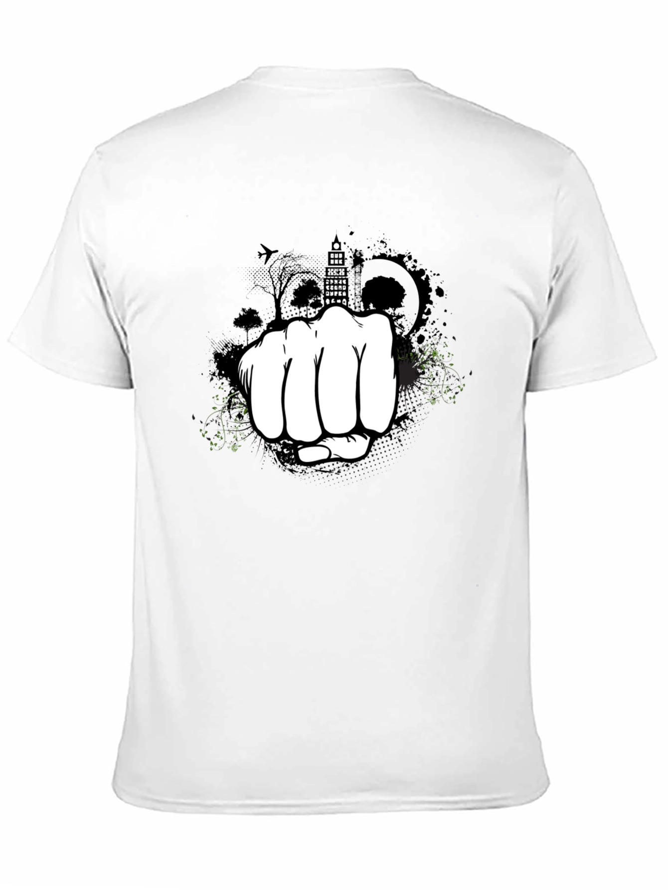 Urban Fist Graphic Tee - Black Cotton Blend Shirt