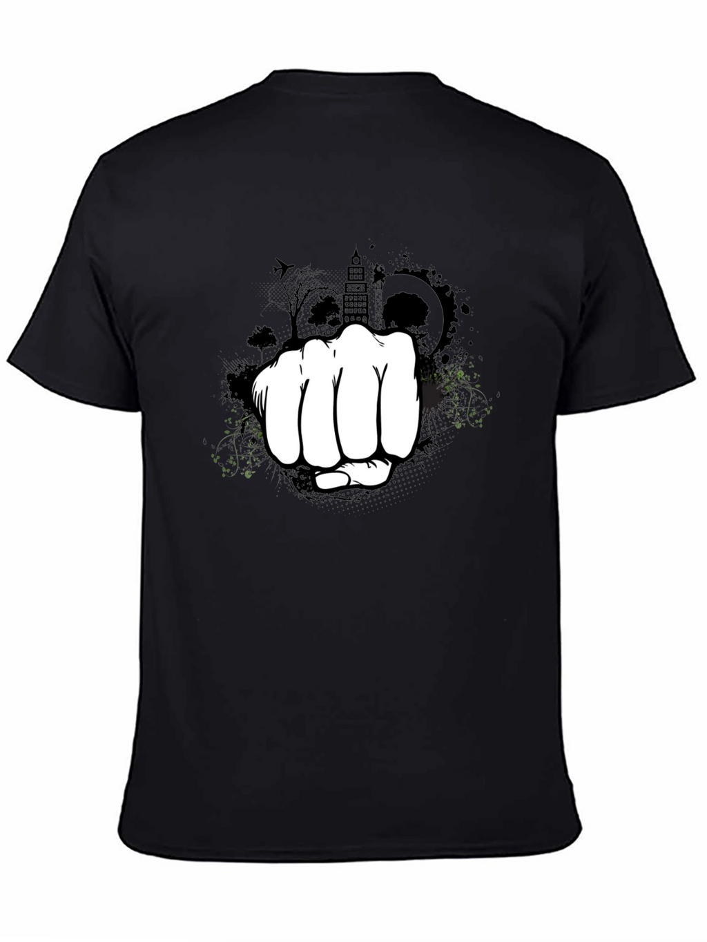 Urban Fist Graphic Tee - Black Cotton Blend Shirt