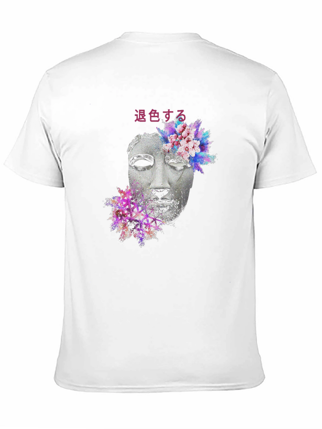 Floral Statue Graphic Tee - Black