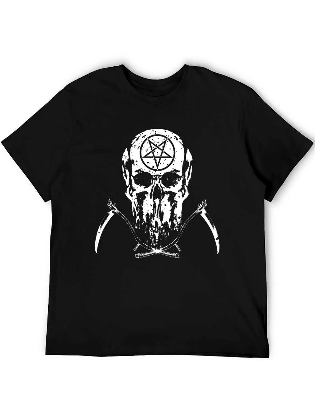 Skull & Scythe Graphic Tee - Black