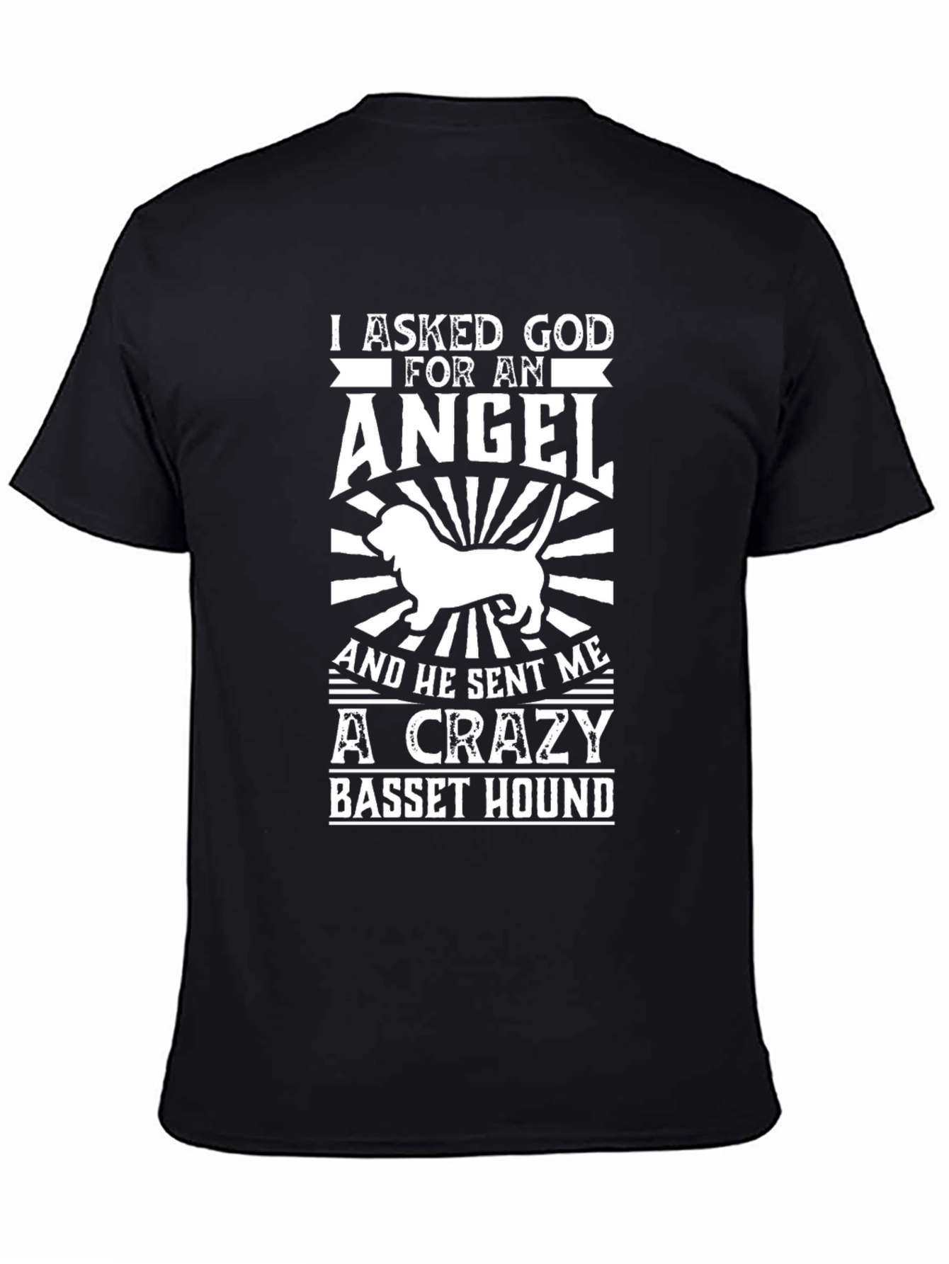 Crazy Basset Hound Graphic Tee - Soft Cotton Comfort