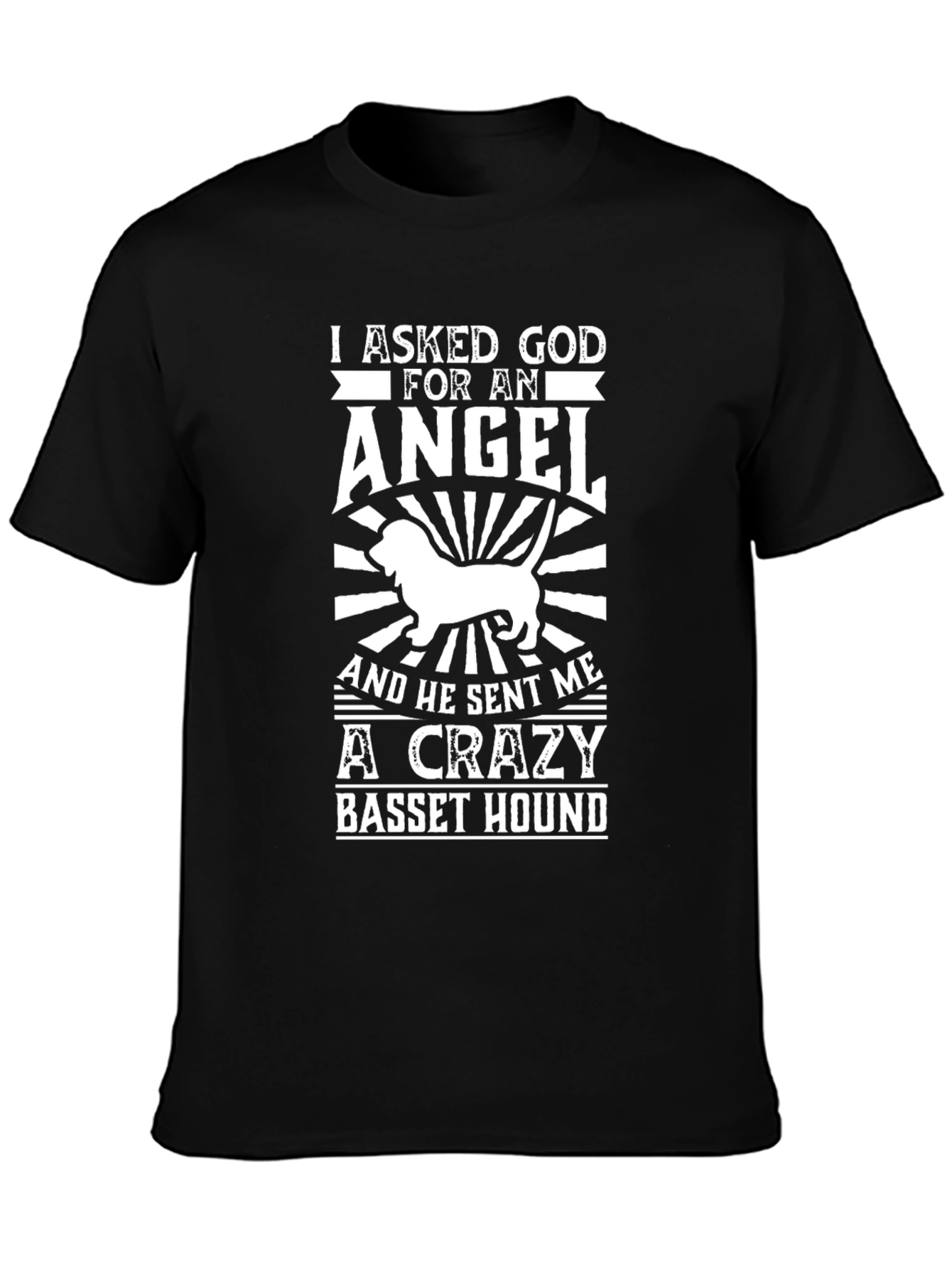 Crazy Basset Hound Graphic Tee - Soft Cotton Comfort