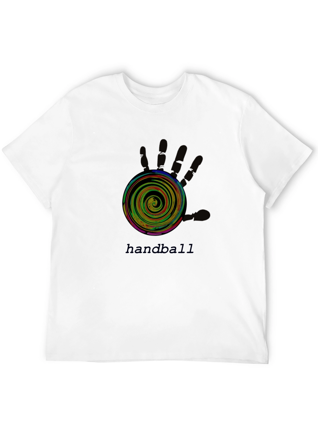 Handball Graphic Tee - Black Cotton T-Shirt