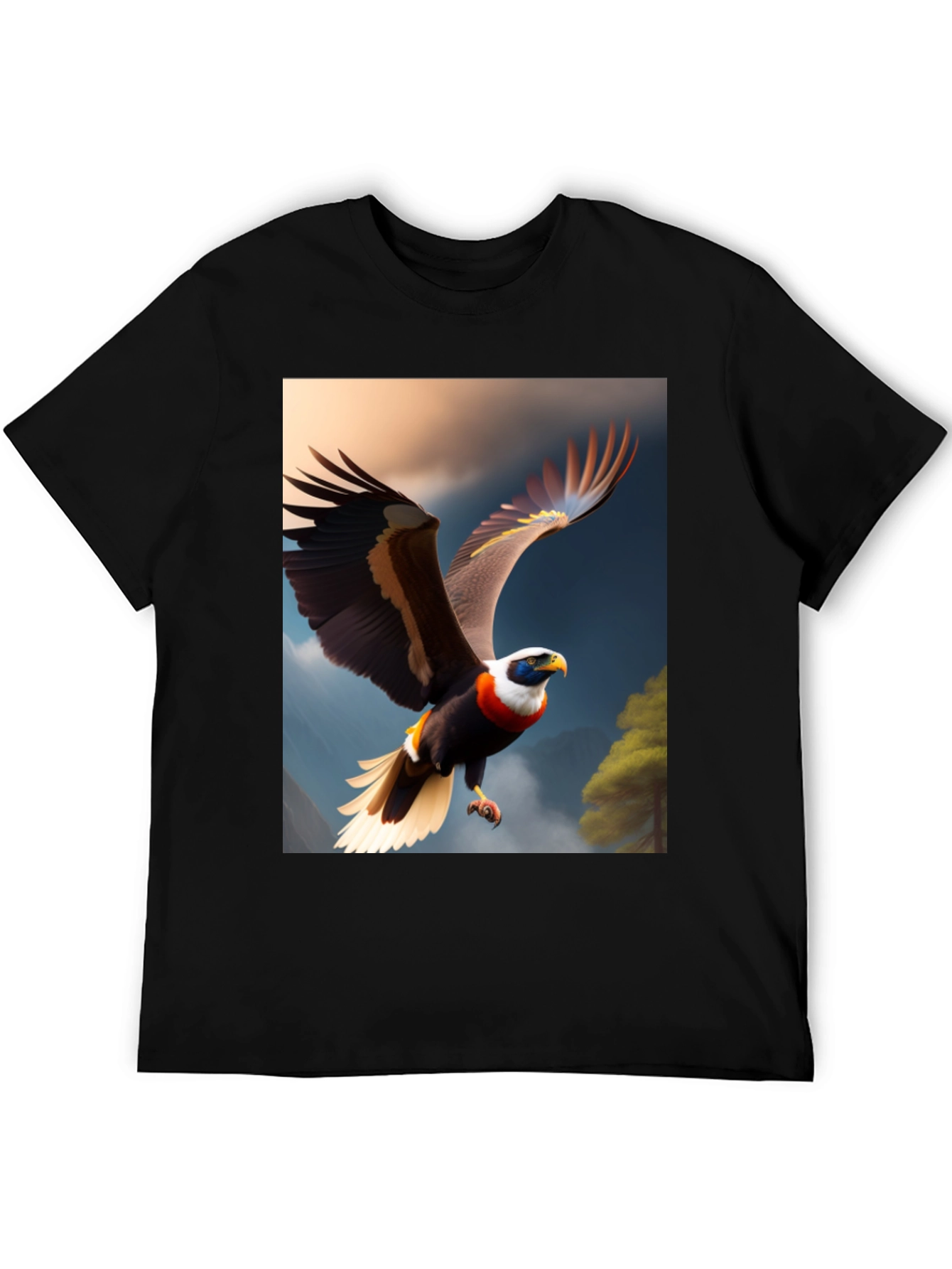 Eagle Print Black T-Shirt