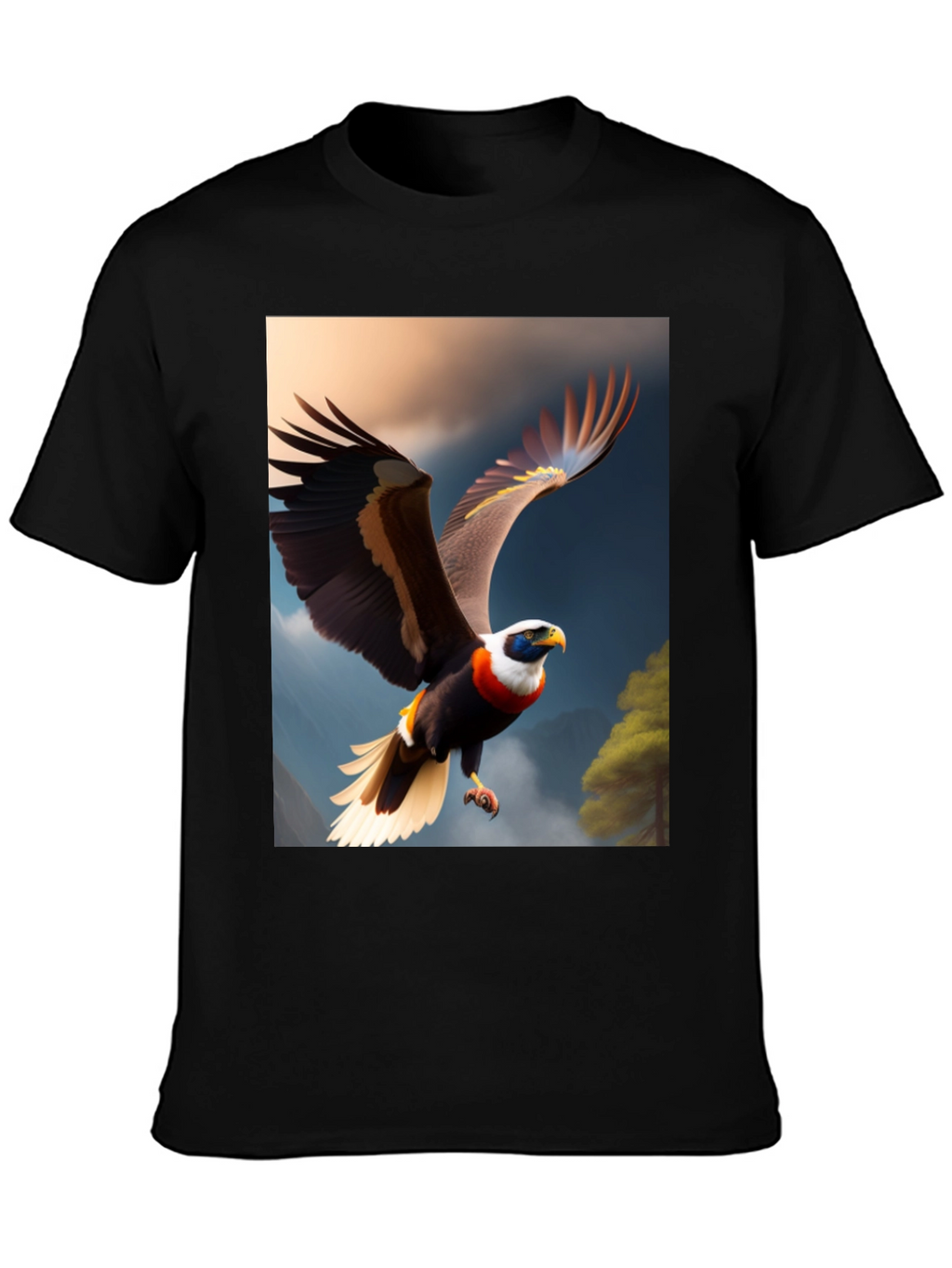 Eagle Print Black T-Shirt