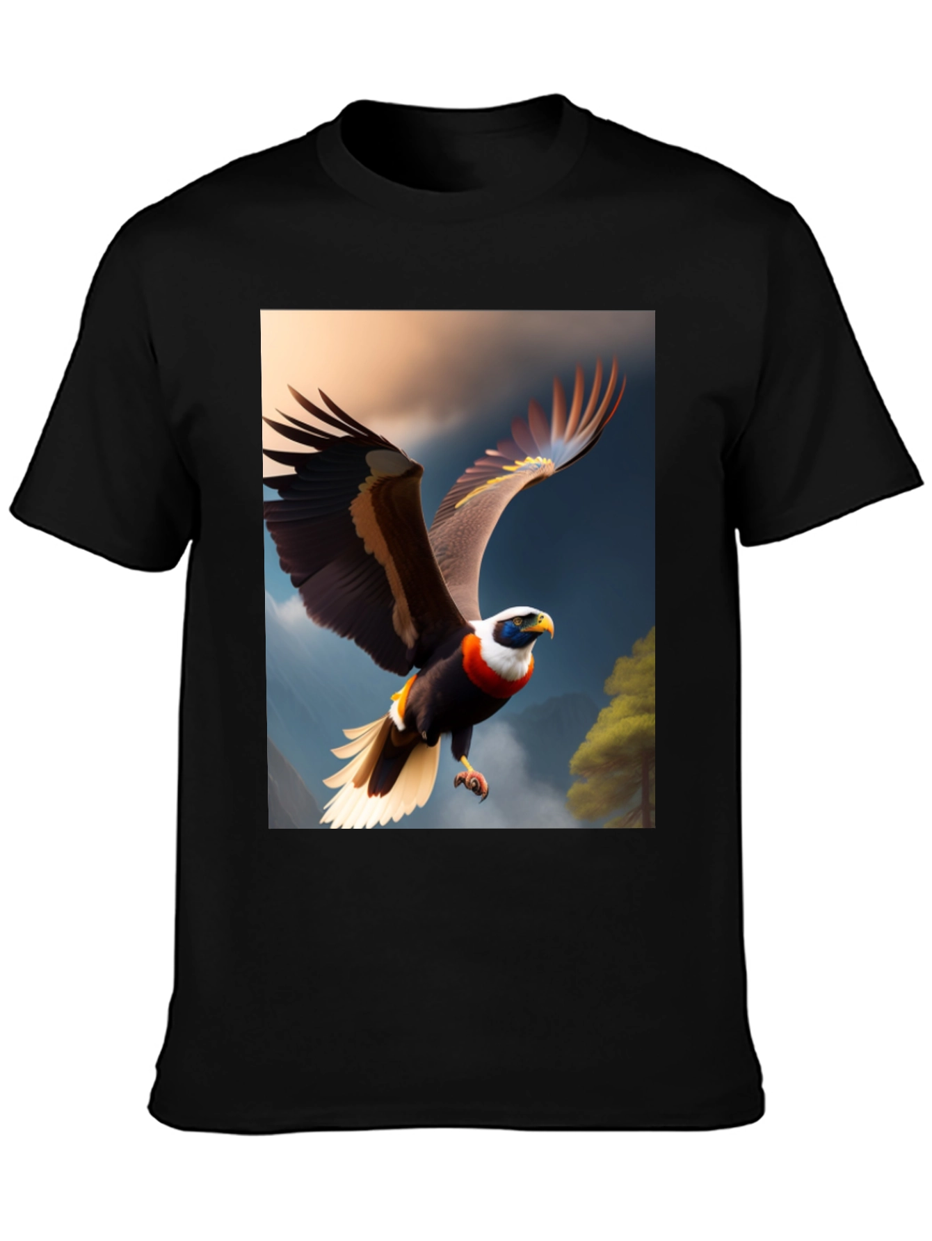 Eagle Print Black T-Shirt