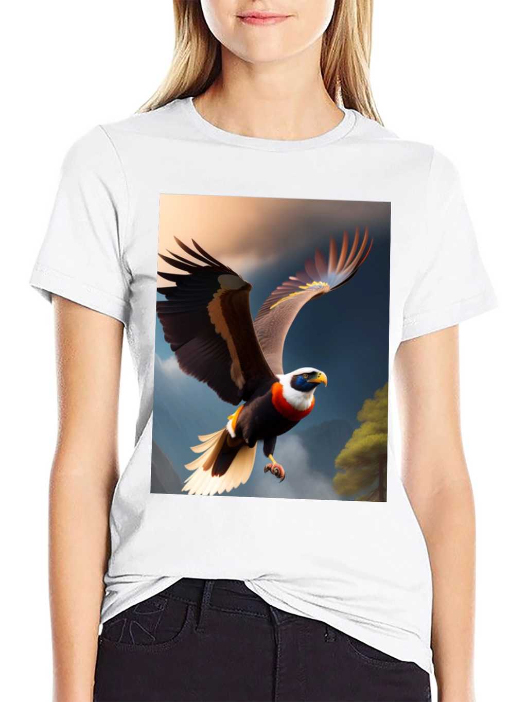Eagle Print Black T-Shirt