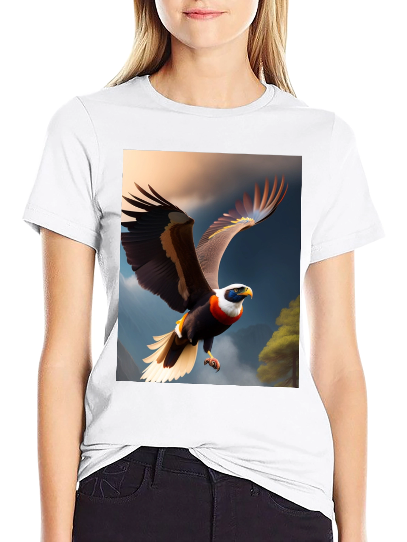 Eagle Print Black T-Shirt