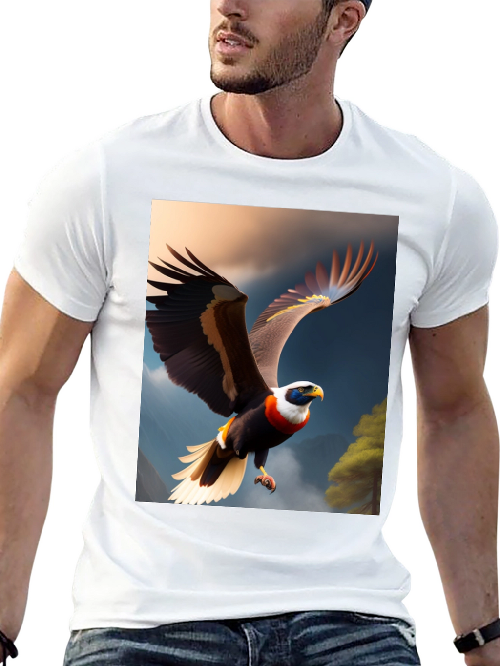 Eagle Print Black T-Shirt