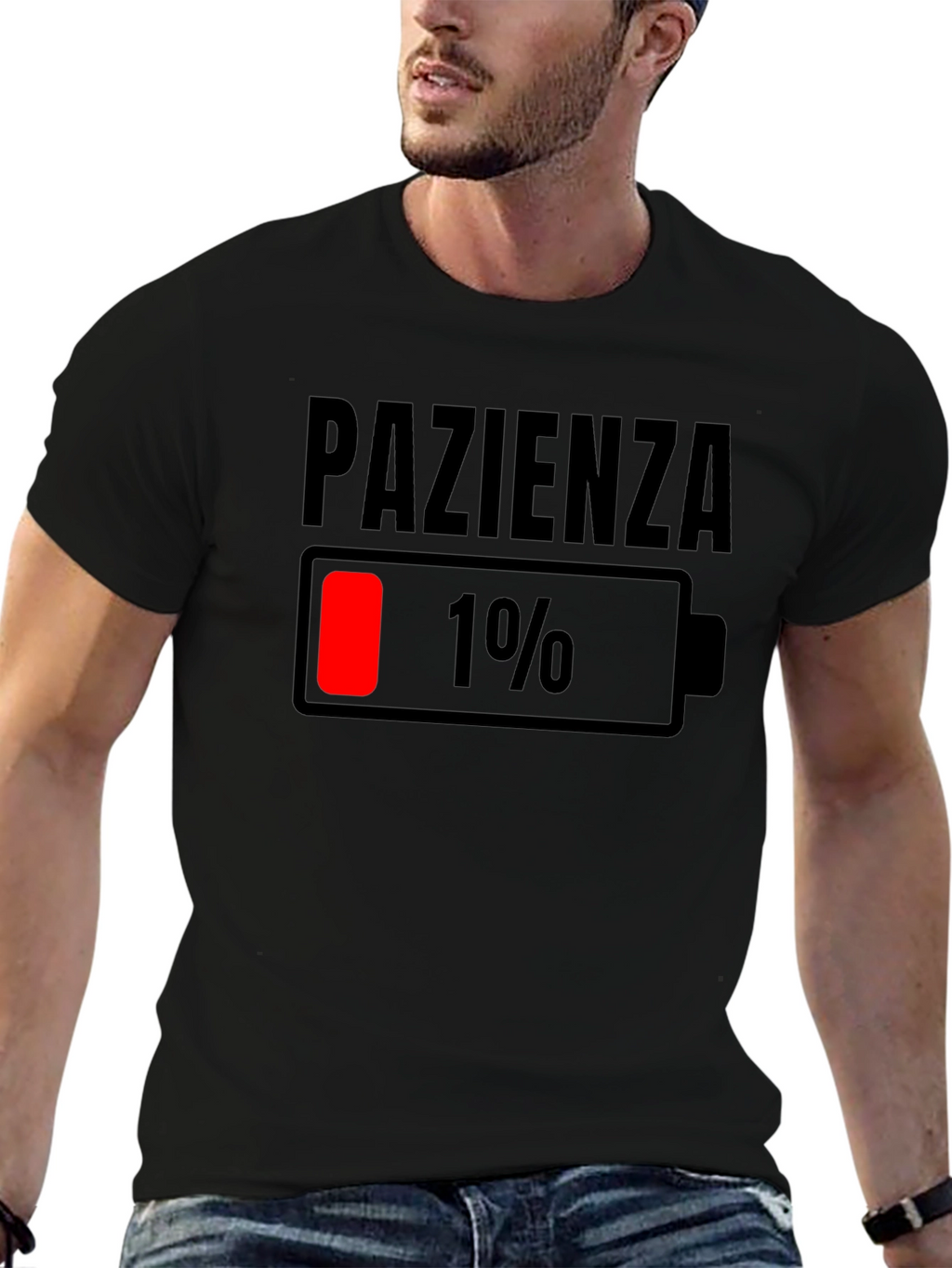 Pazienza 1% Battery Graphic Tee - Black Casual Shirt