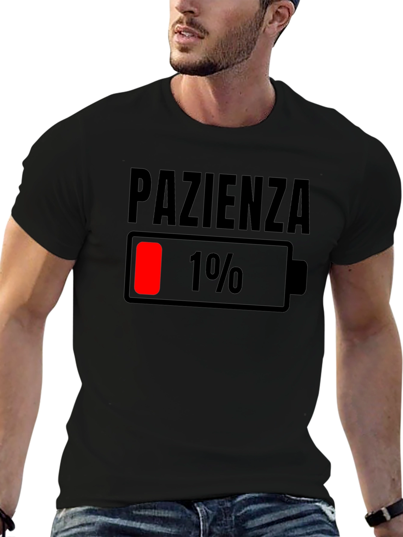 Pazienza 1% Battery Graphic Tee - Black Casual Shirt