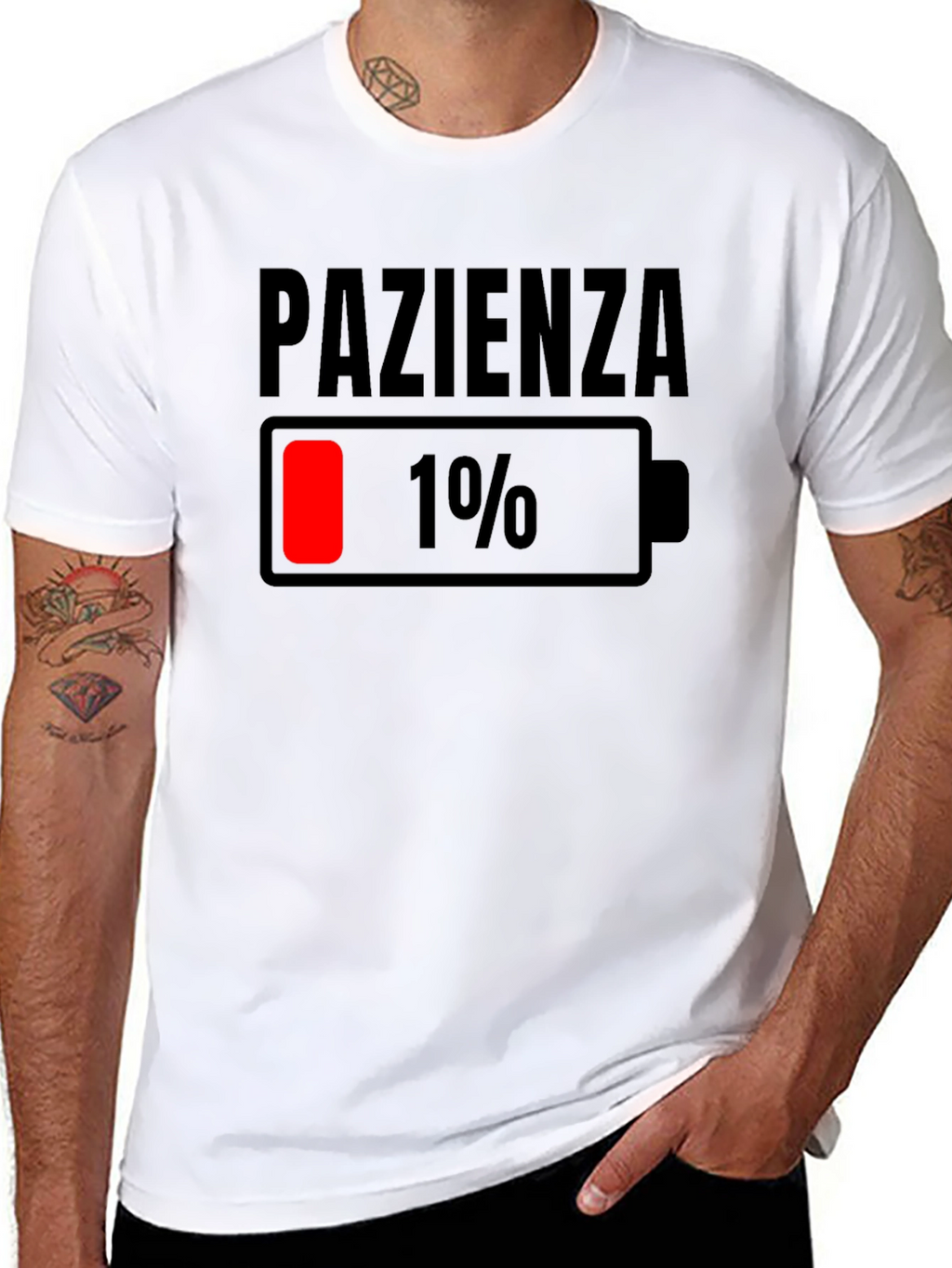 Pazienza 1% Battery Graphic Tee - Black Casual Shirt