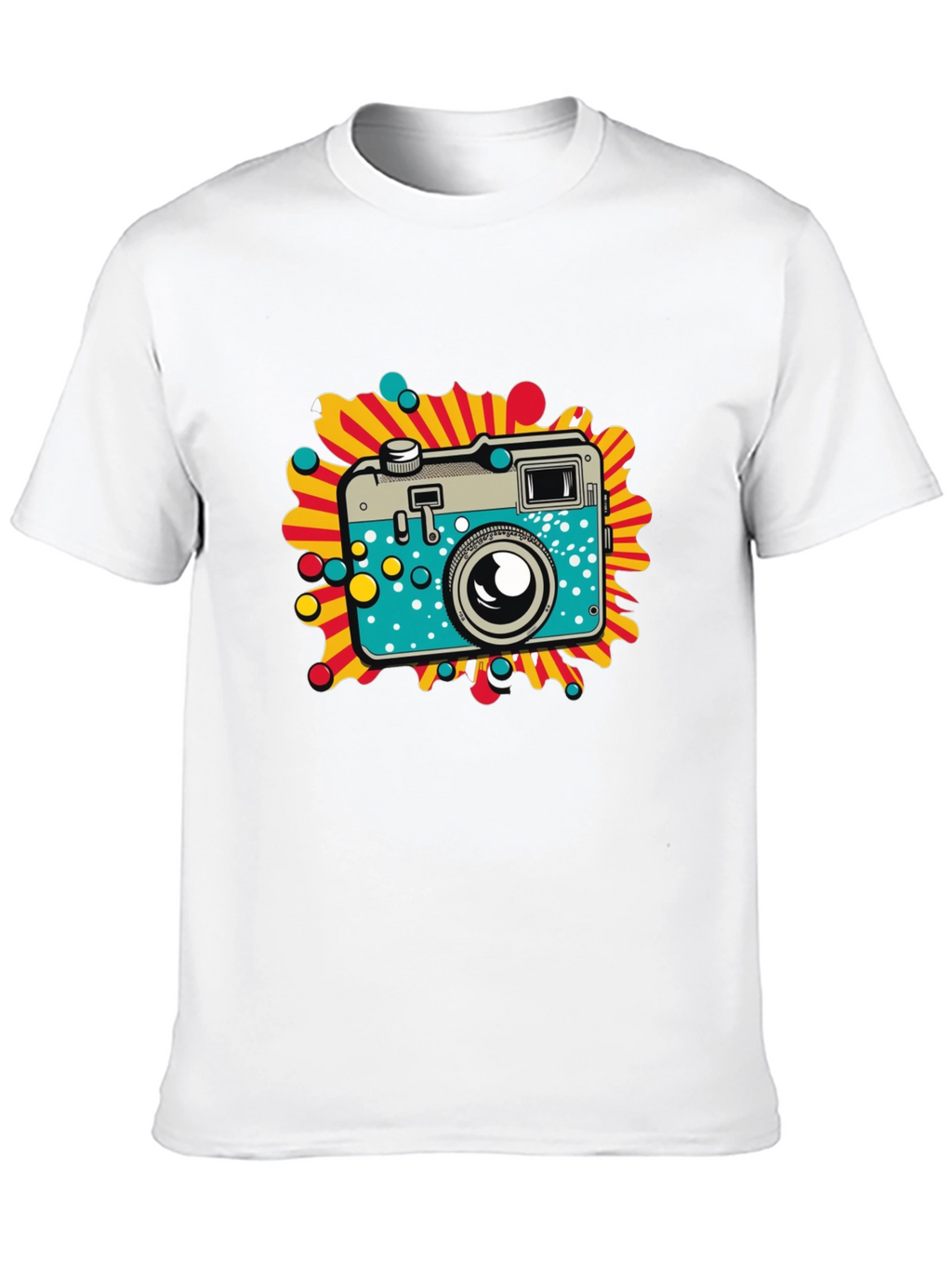Retro Camera Graphic Black T-Shirt