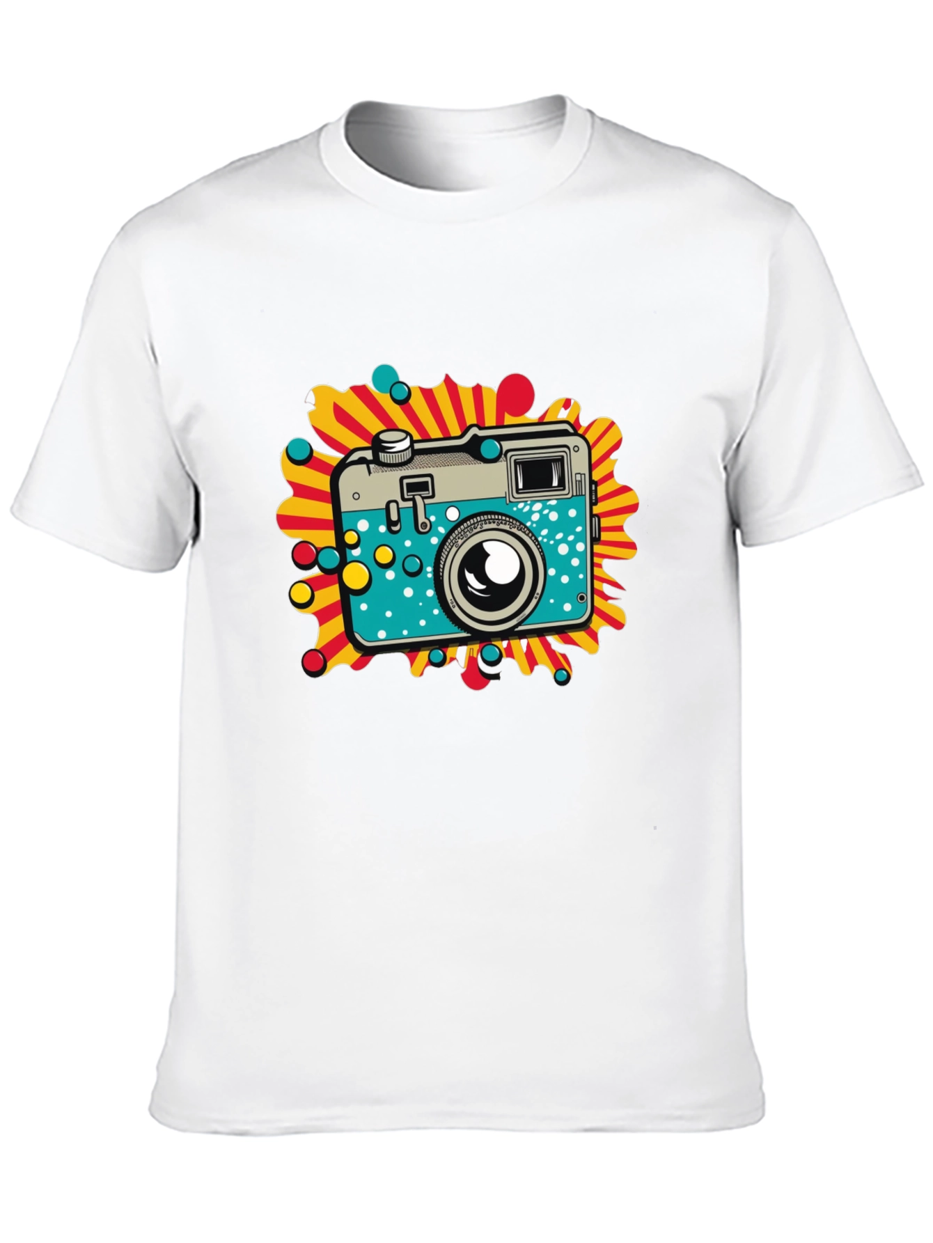 Retro Camera Graphic Black T-Shirt