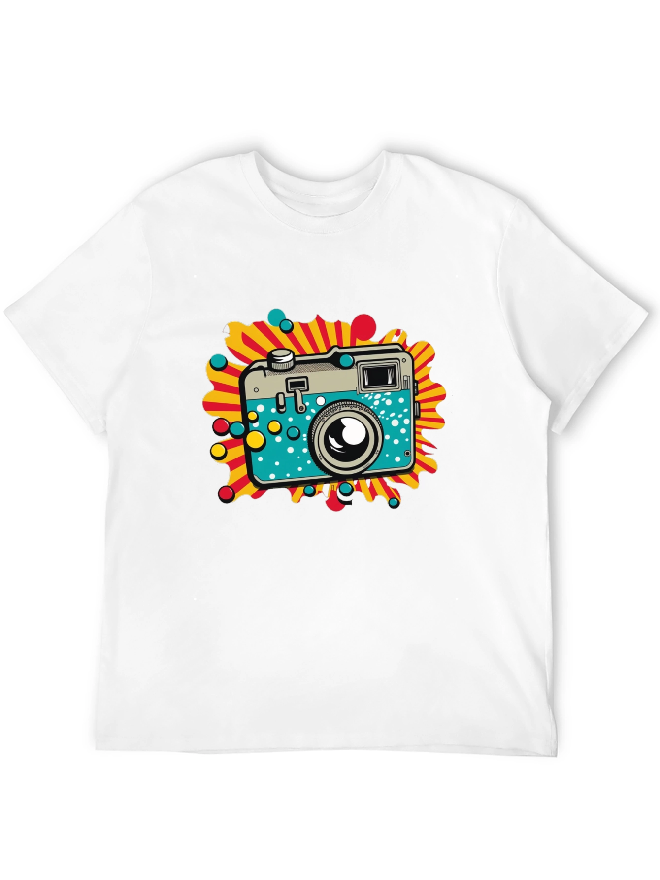 Retro Camera Graphic Black T-Shirt