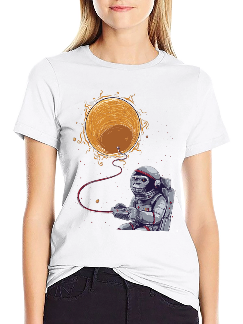 Astronaut Monkey Gamer T-Shirt - Space Adventure