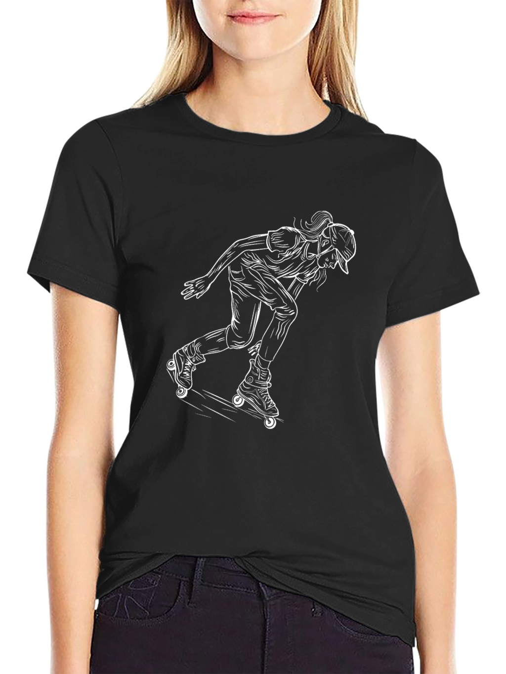 Black Roller Skating Graphic Tee