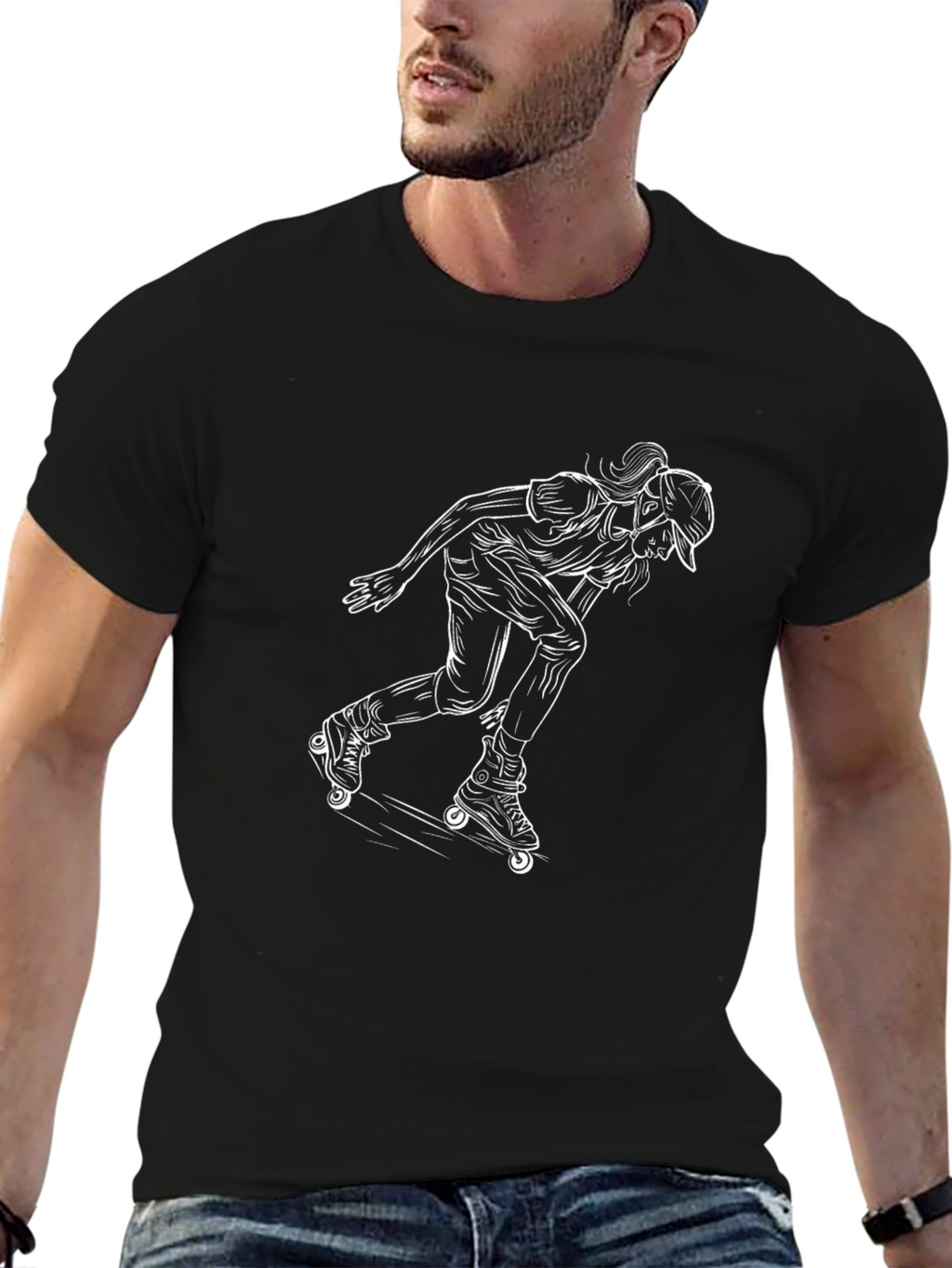Black Roller Skating Graphic Tee