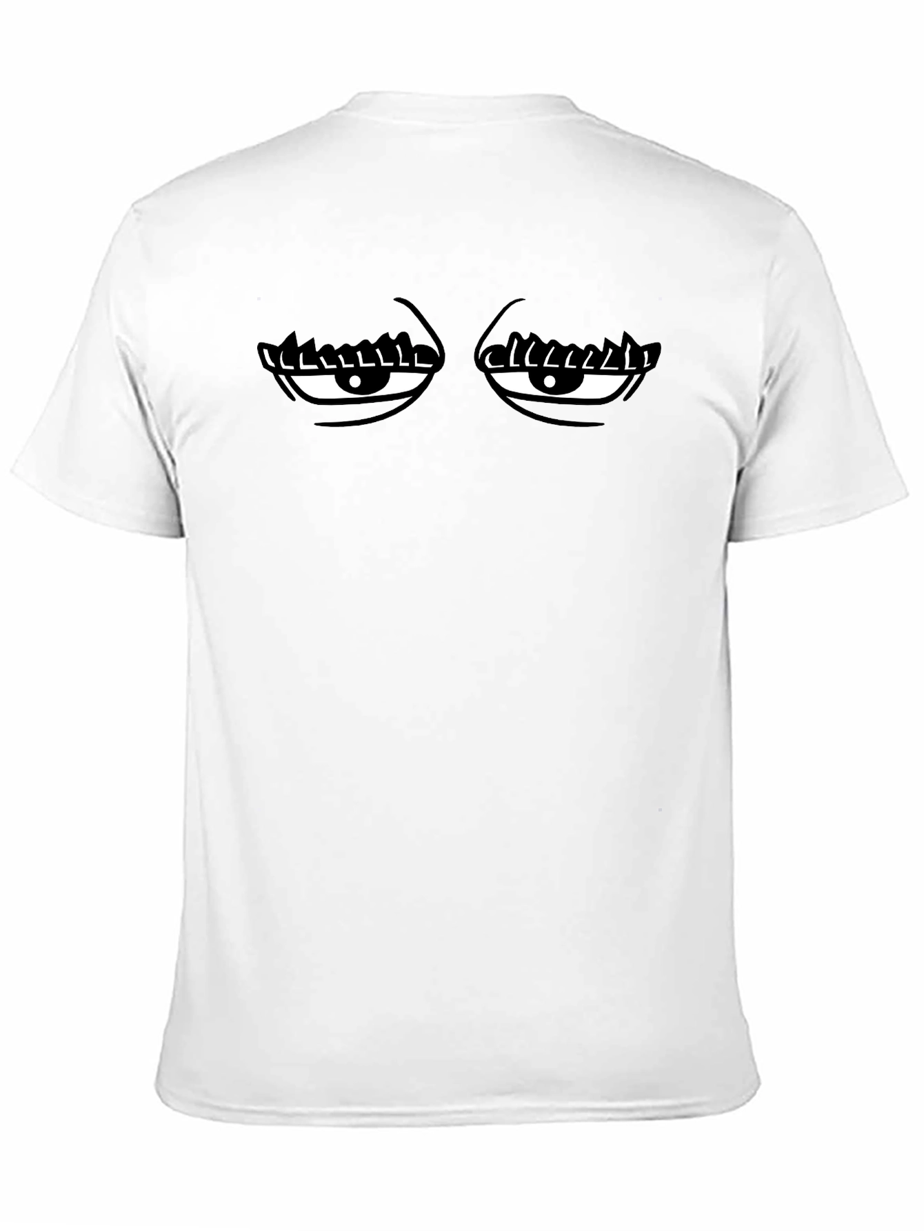 Funny Eye Graphic Black Cotton T-Shirt