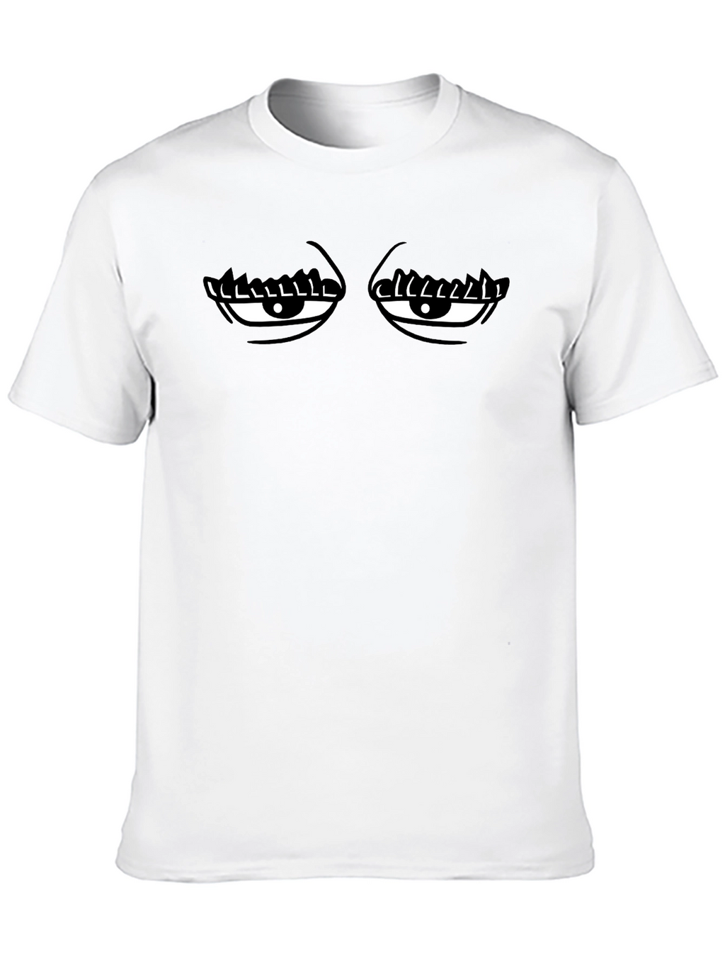 Funny Eye Graphic Black Cotton T-Shirt