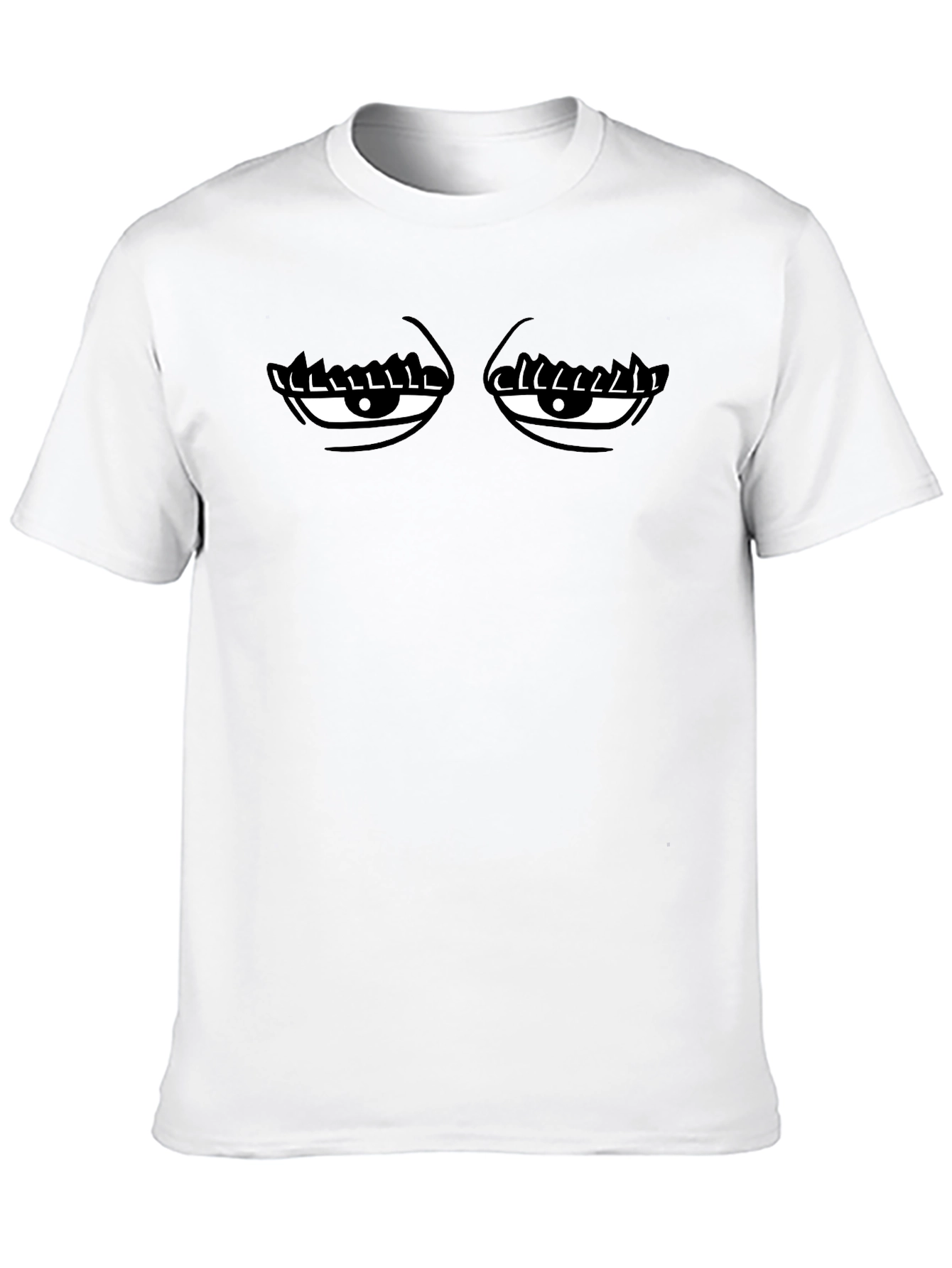 Funny Eye Graphic Black Cotton T-Shirt