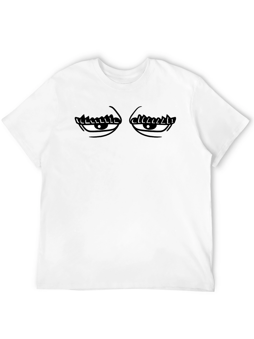 Funny Eye Graphic Black Cotton T-Shirt