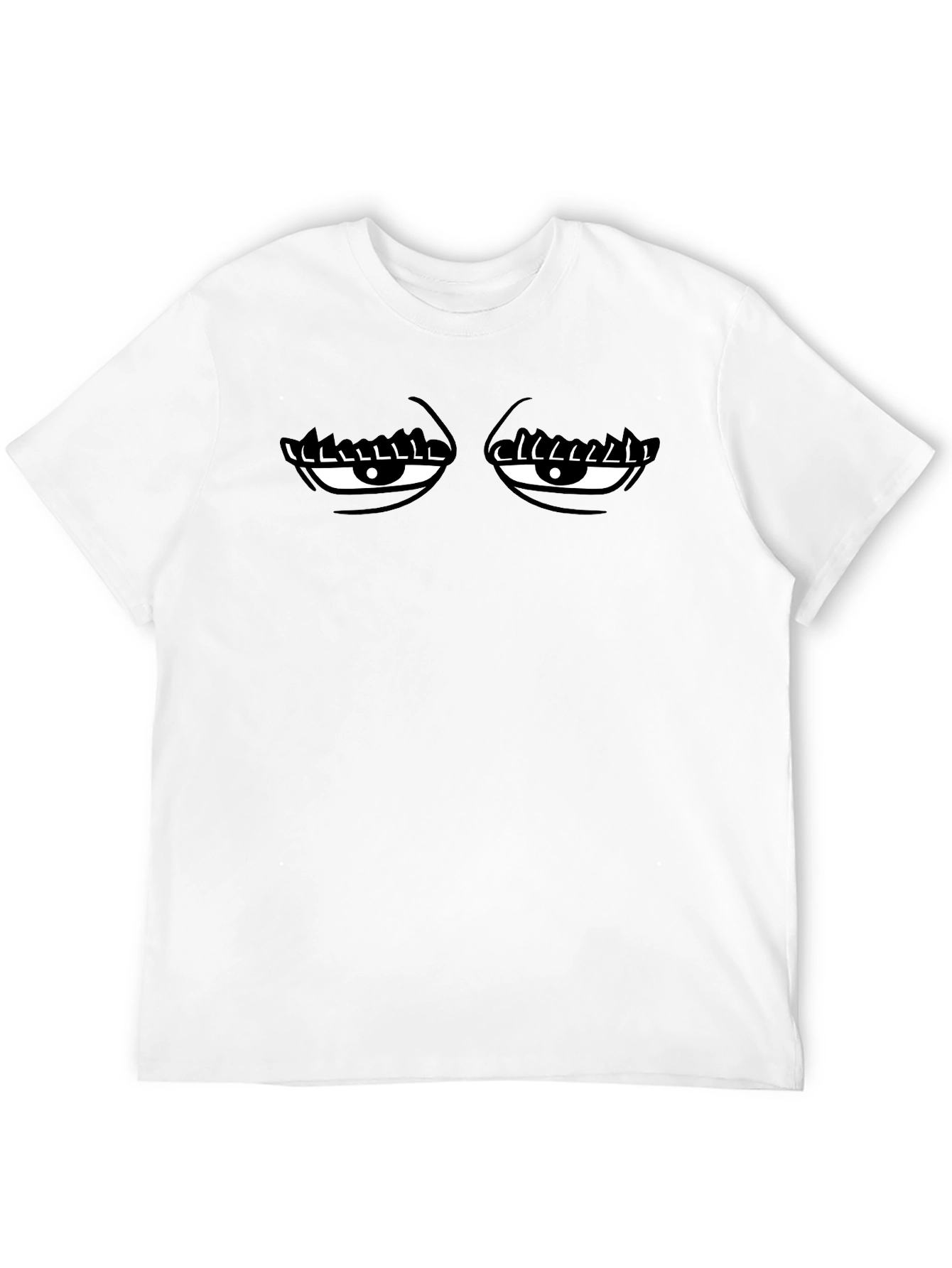 Funny Eye Graphic Black Cotton T-Shirt