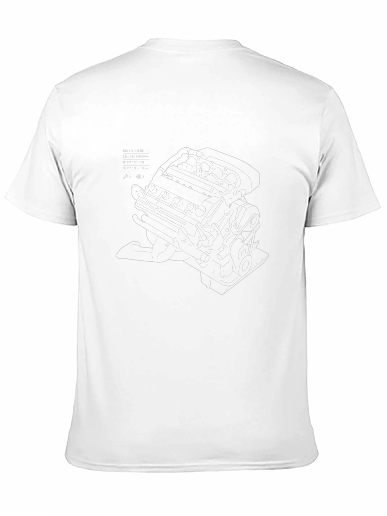 Automotive Engine Graphic Print Black Tee