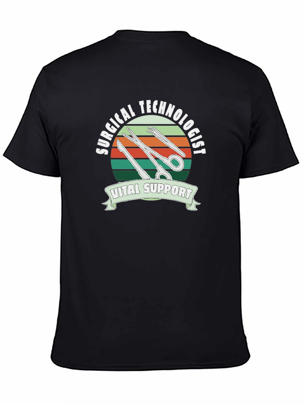 Surgical Technologist Vital Support Black T-Shirt