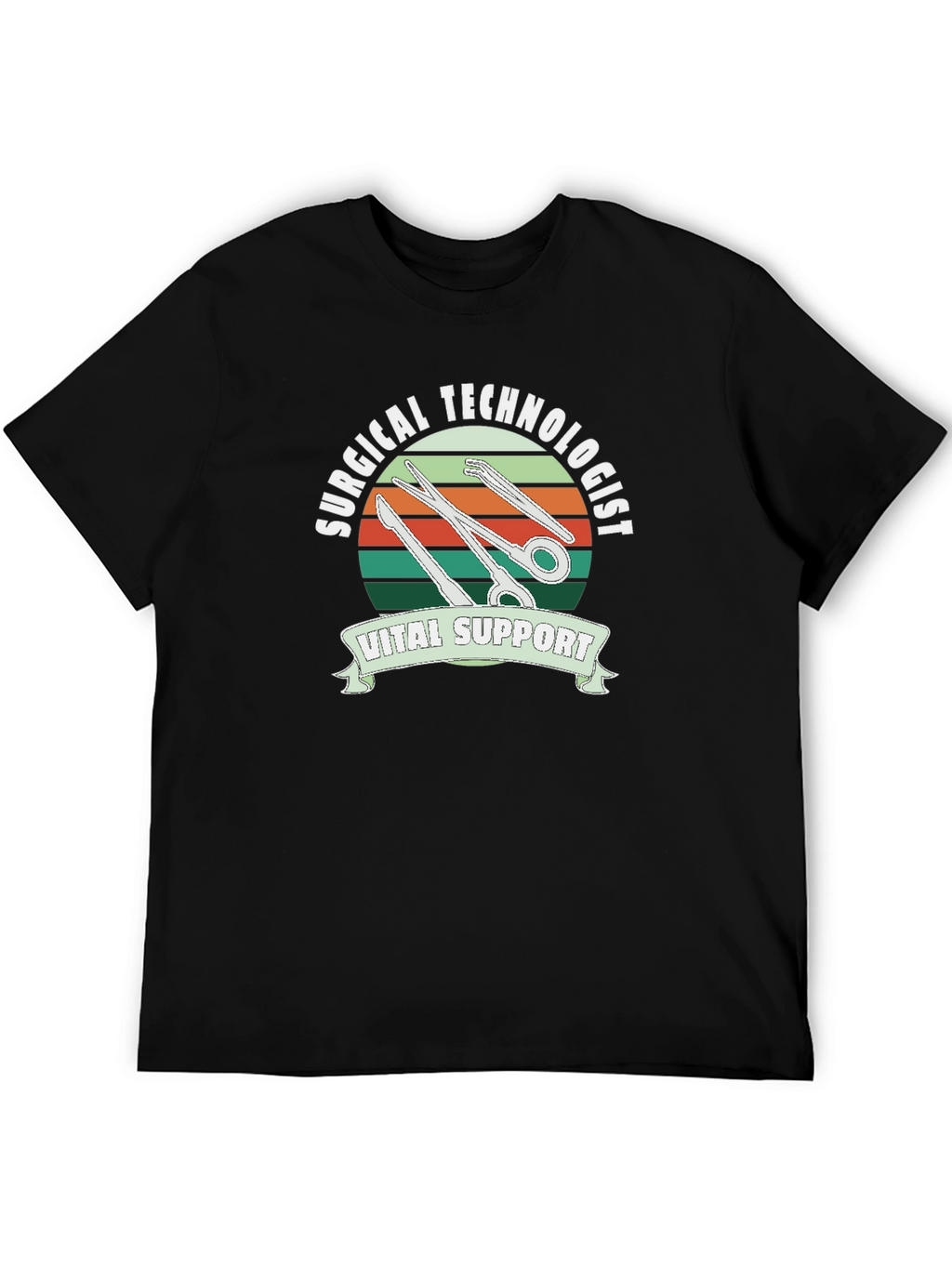 Surgical Technologist Vital Support Black T-Shirt