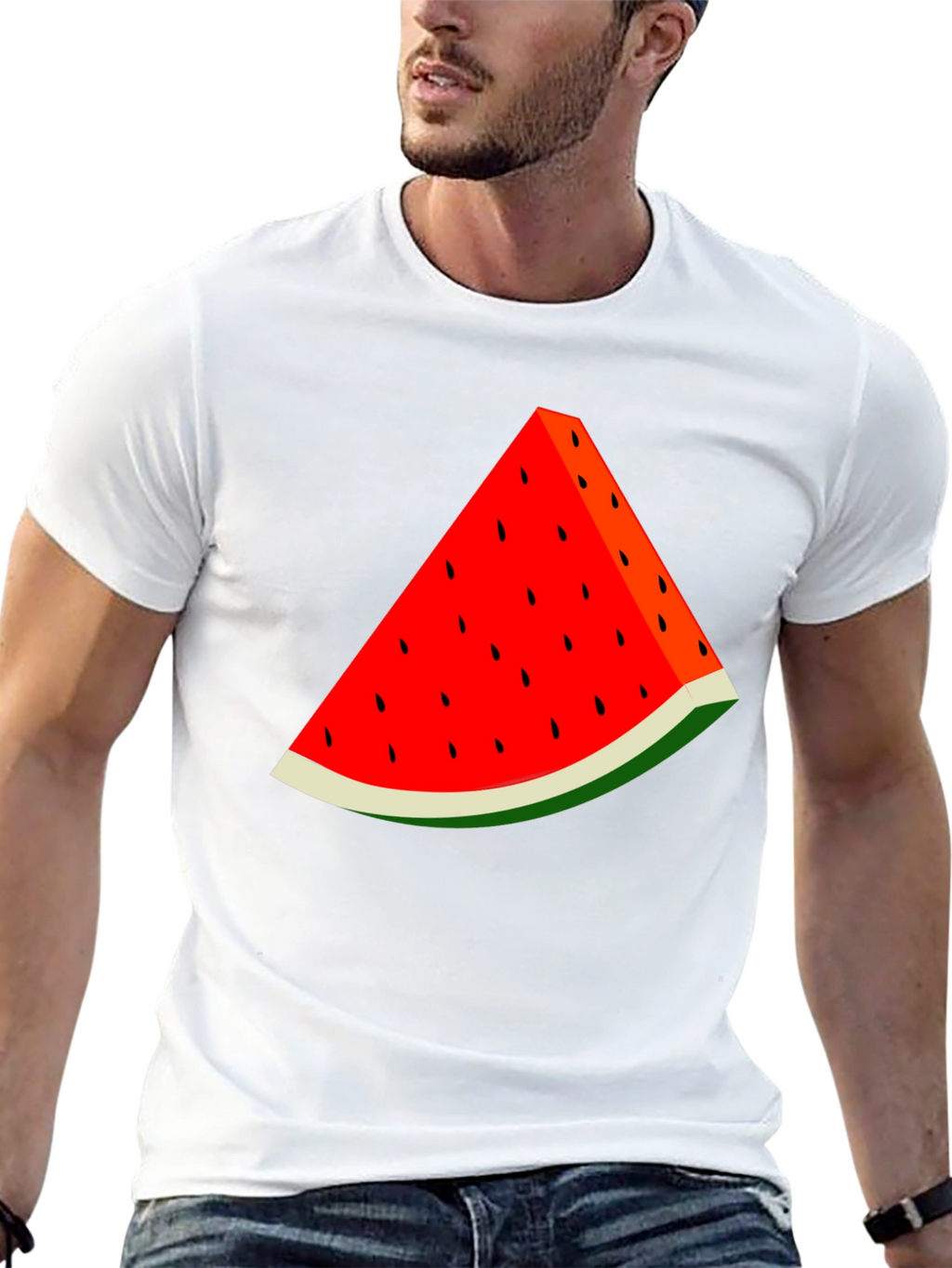 Watermelon Slice Graphic Black T-Shirt