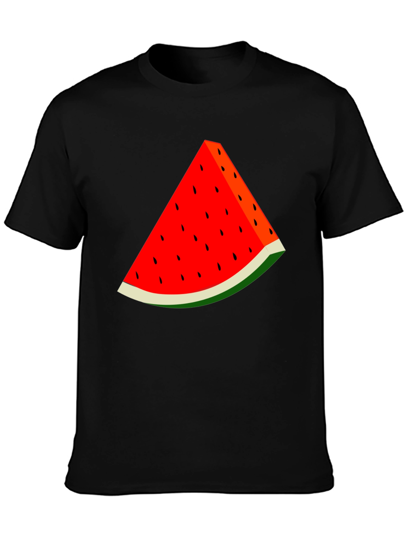 Watermelon Slice Graphic Black T-Shirt