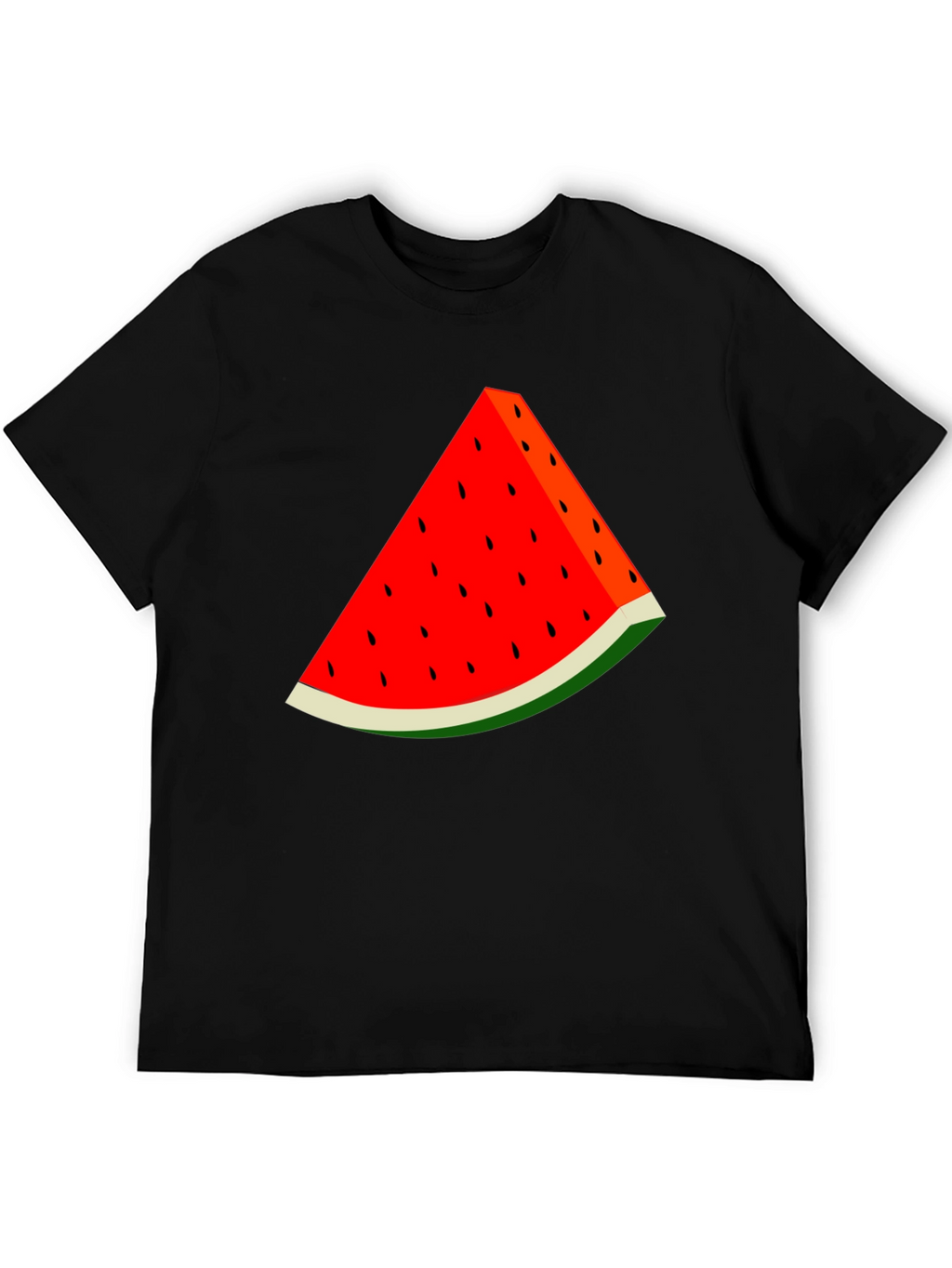 Watermelon Slice Graphic Black T-Shirt