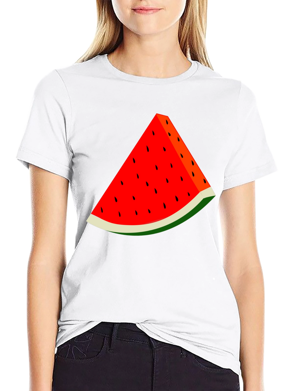 Watermelon Slice Graphic Black T-Shirt