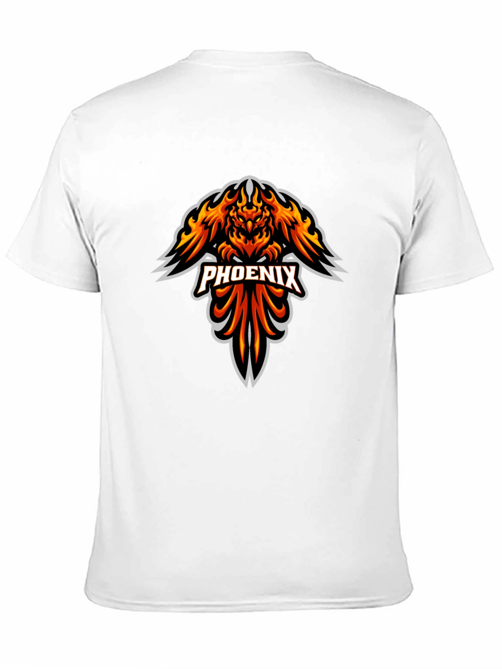 Fiery Phoenix Graphic Print Black T-Shirt