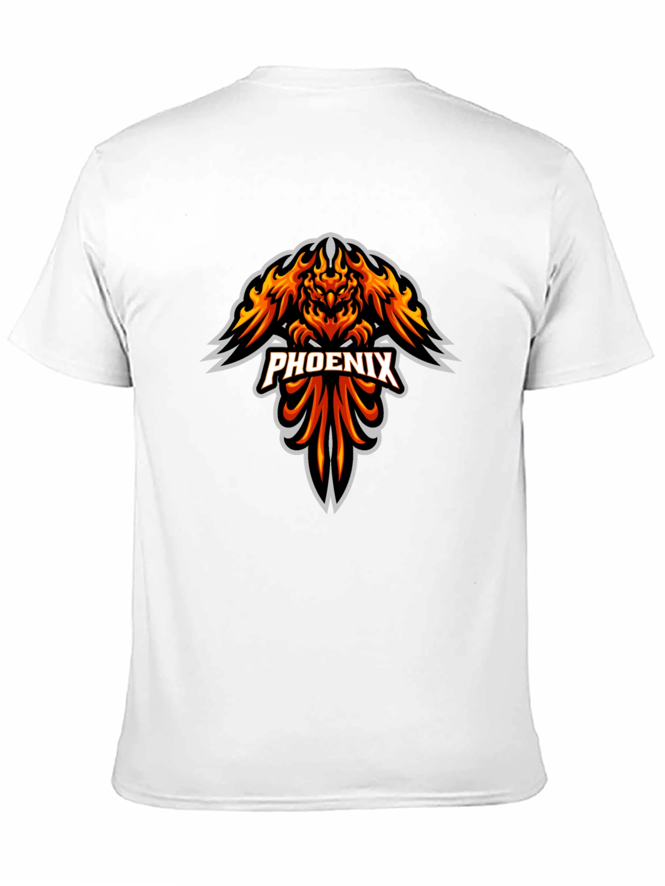 Fiery Phoenix Graphic Print Black T-Shirt