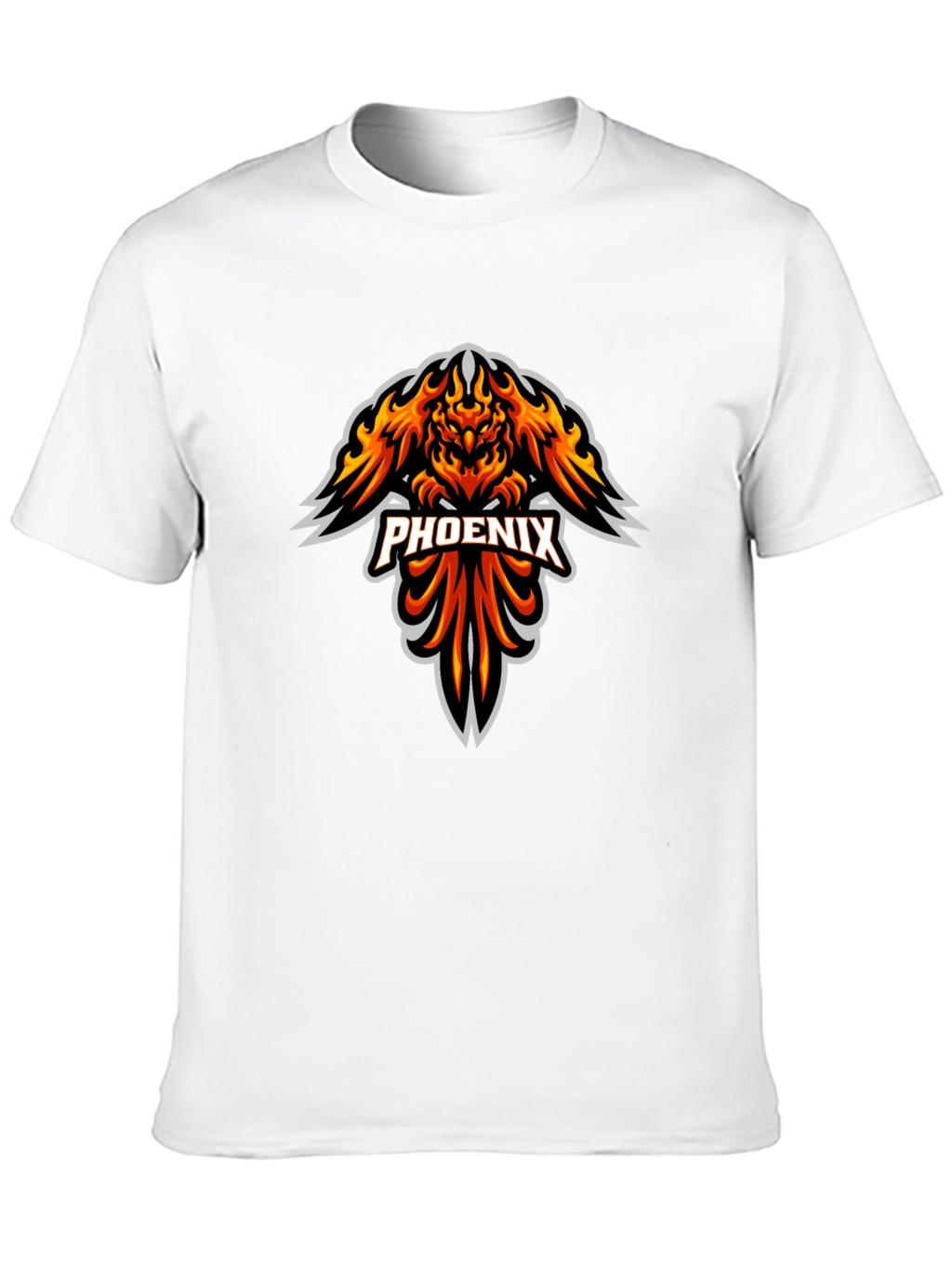 Fiery Phoenix Graphic Print Black T-Shirt