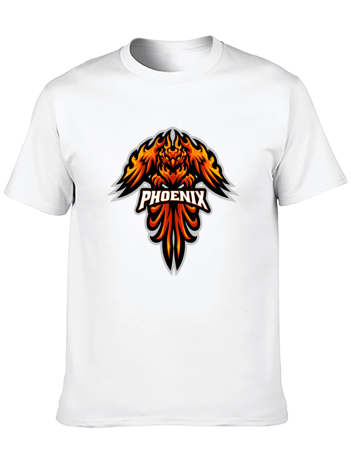 Fiery Phoenix Graphic Print Black T-Shirt