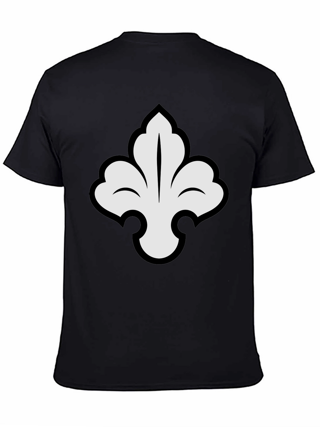Elegant Fleur-de-lis Graphic Tee - Stylish Black T-Shirt