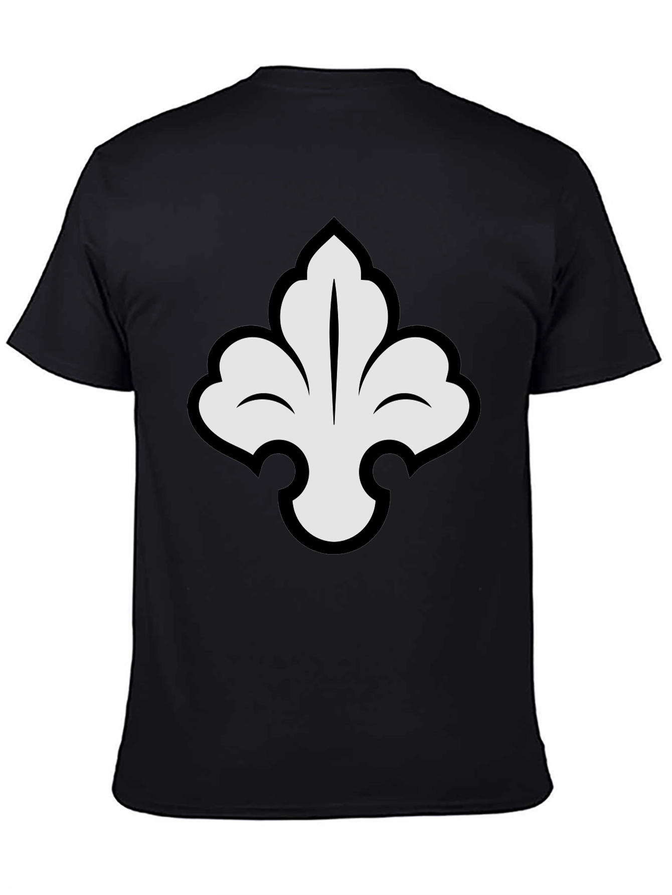 Elegant Fleur-de-lis Graphic Tee - Stylish Black T-Shirt