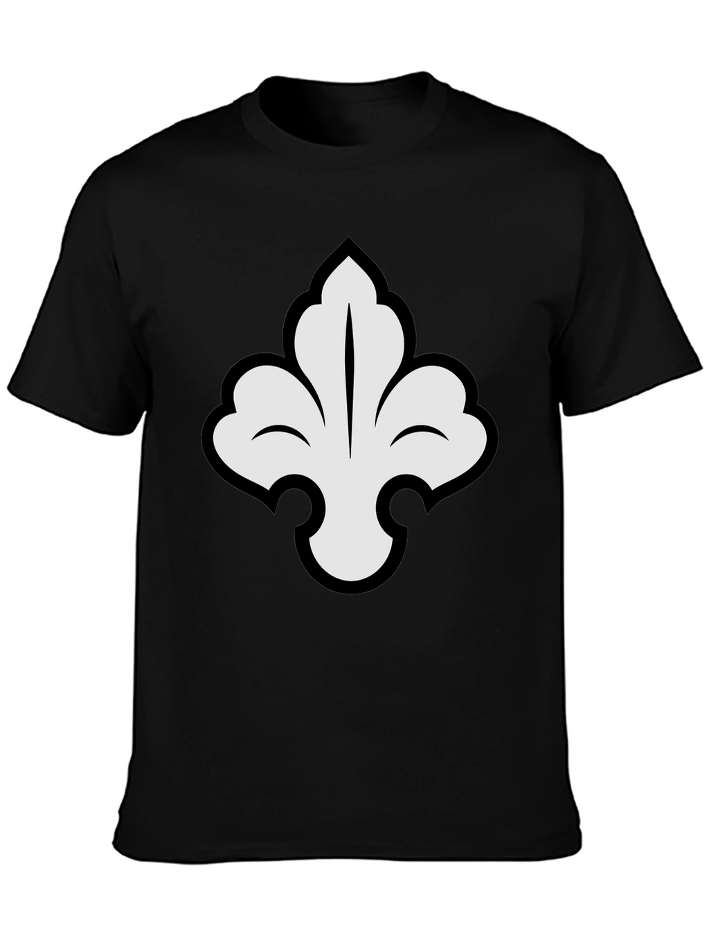 Elegant Fleur-de-lis Graphic Tee - Stylish Black T-Shirt