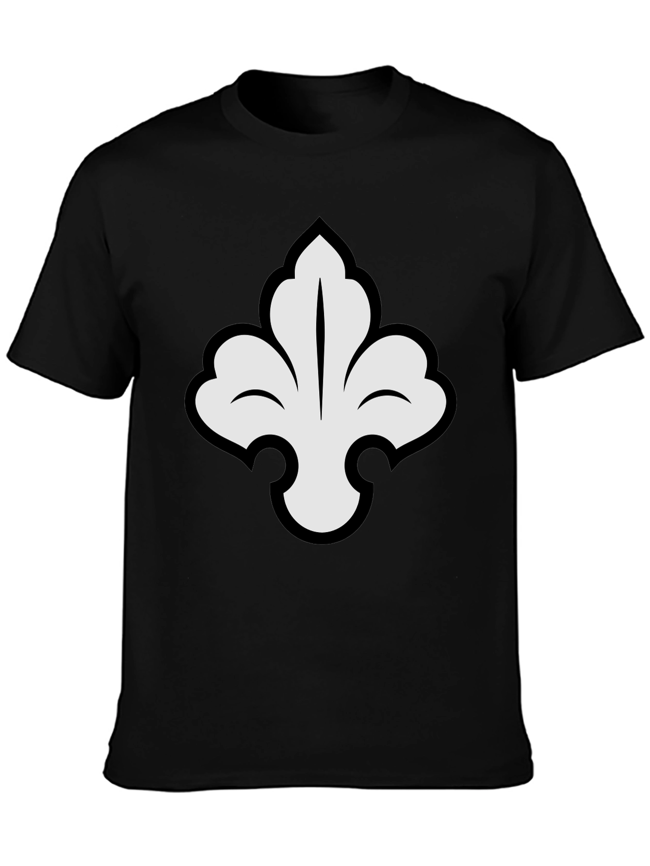 Elegant Fleur-de-lis Graphic Tee - Stylish Black T-Shirt