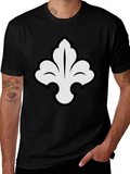 Elegant Fleur-de-lis Graphic Tee - Stylish Black T-Shirt
