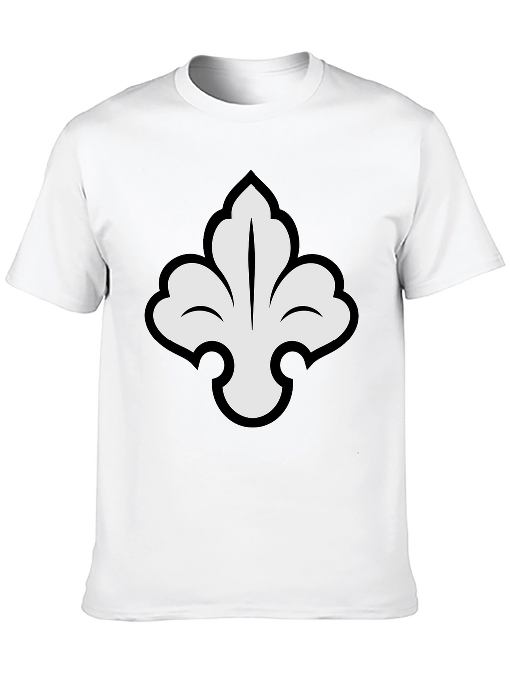 Elegant Fleur-de-lis Graphic Tee - Stylish Black T-Shirt