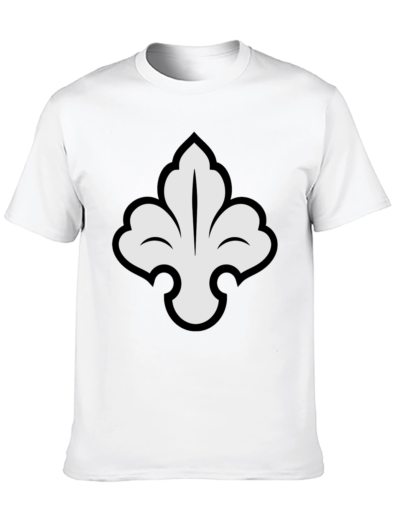 Elegant Fleur-de-lis Graphic Tee - Stylish Black T-Shirt