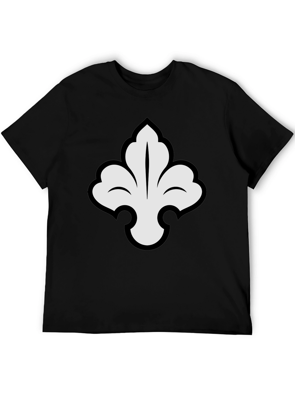 Elegant Fleur-de-lis Graphic Tee - Stylish Black T-Shirt